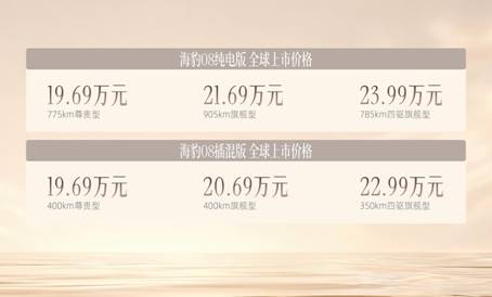 旗舰新贵 一步到位！比亚迪海豹08正式上市，售价19.69万元-23.99万元